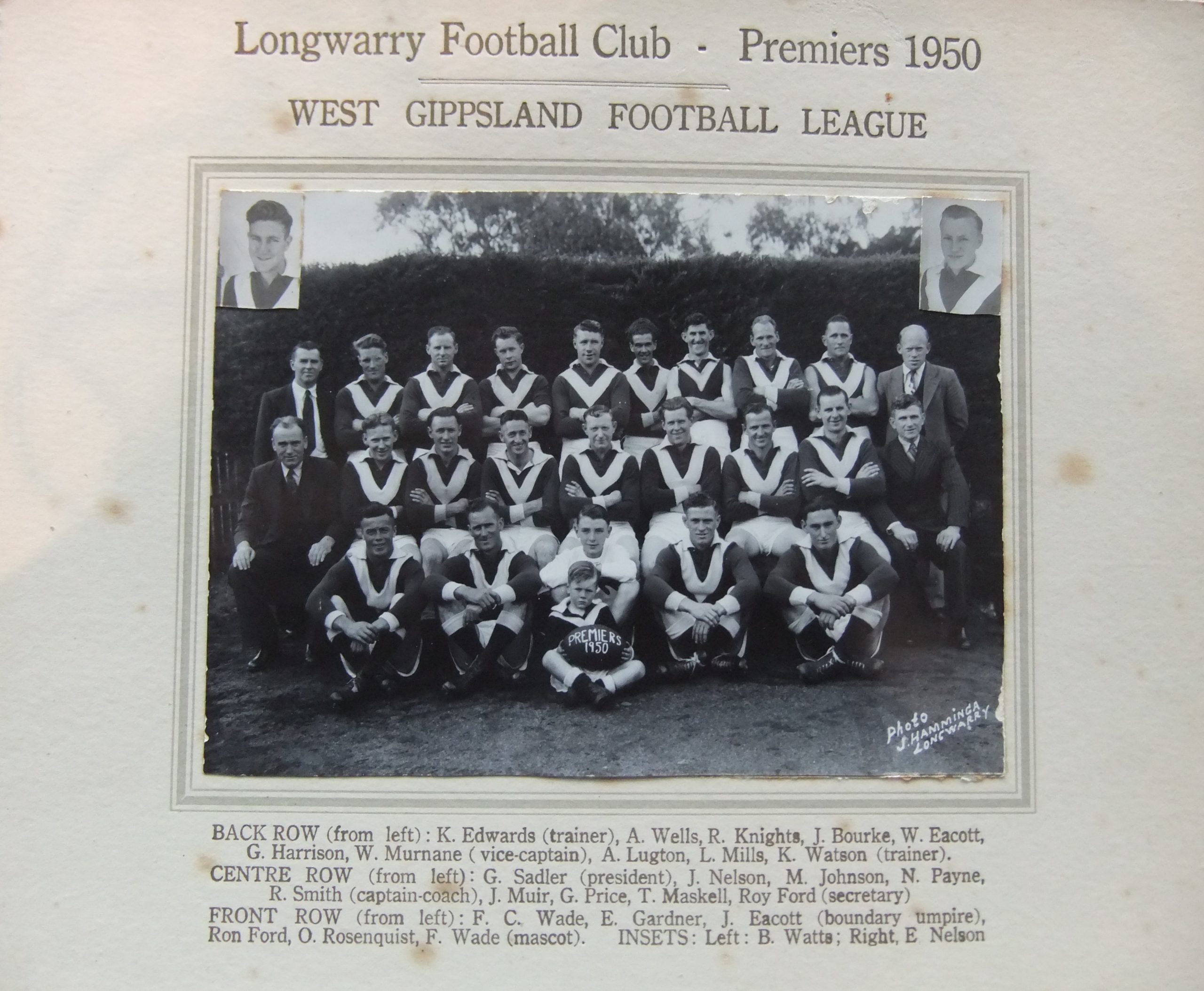 Longwarry Premiers 1950 courtesy of Jeanette Oldham