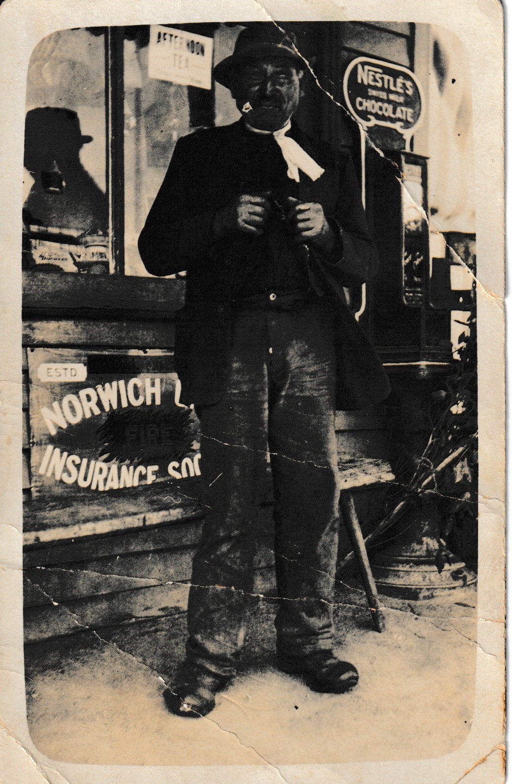 Frank Lochs Outside Mcmillans Newsagent 1920