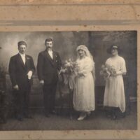 Les Leviston & Anne Cowan’s wedding. Myra Leviston is the matron of honour and William Cowan as Groomsman.