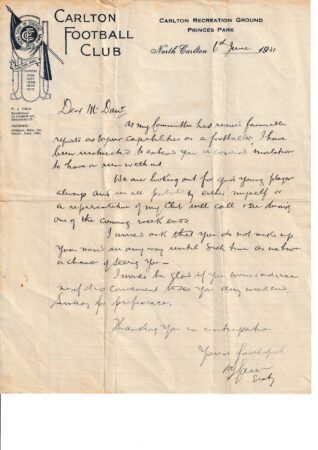 H Dore Carlton Letter 1931