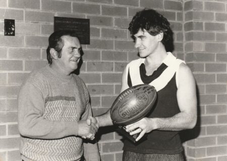 Laurie Dore 200 Games With President Don Serong