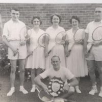 Longwarry Tennis Club Premiers Year Not Known L To R Unknown, Linda Sadler, Phyllis Ford, Unknown, Peter Johnson, In Front Unknown